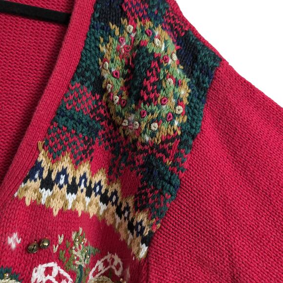 Heirloom Collectibles Christmas Sweater Bells Wreath Scottie Dog Stocking 22/24 - Picture 5 of 16